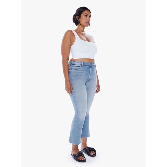 MOTHER The Hustler Ankle Fray Jeans Au Revoir Size 27 Light Wash Denim Cropped - Picture 5 of 13